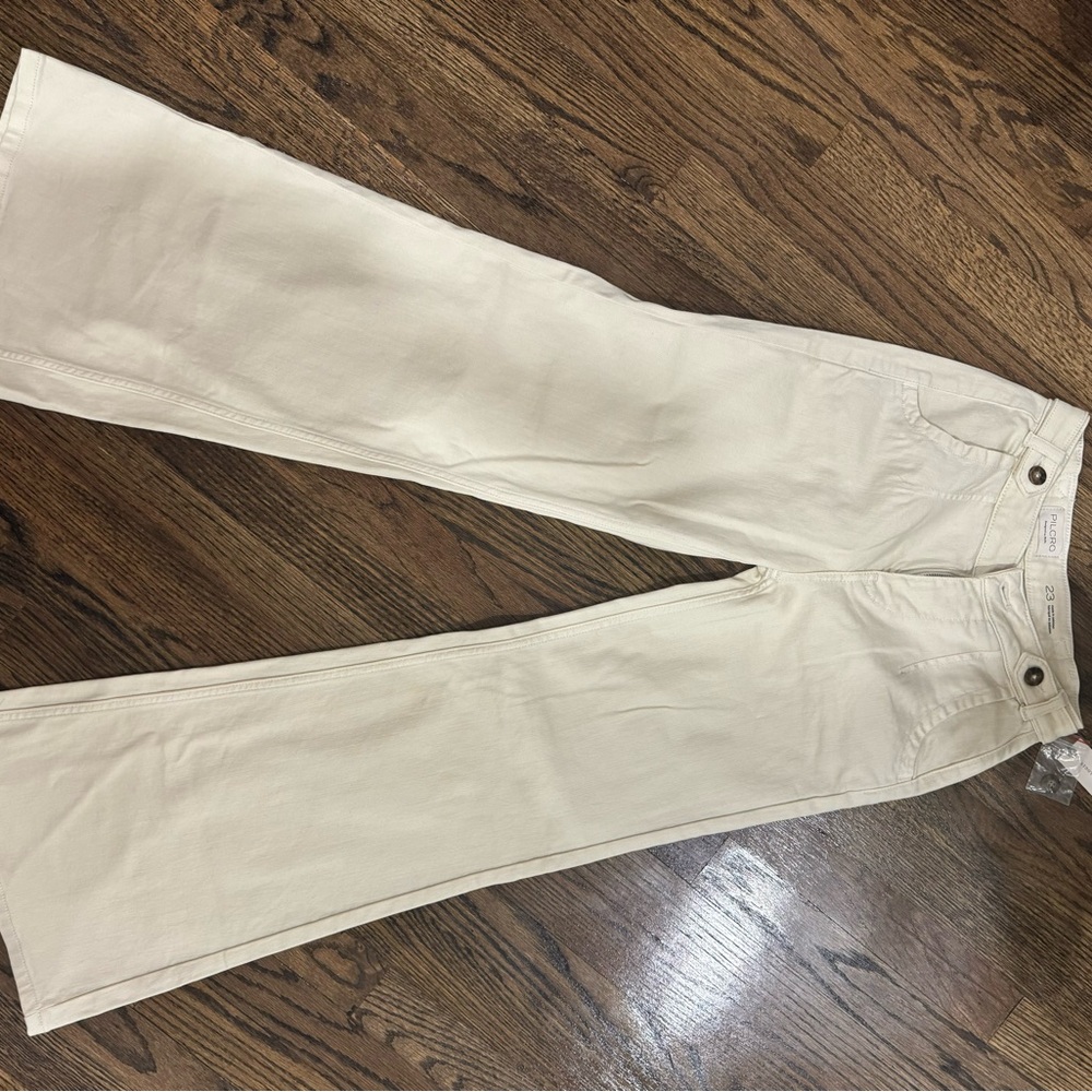 Cream Wide-Leg Pants